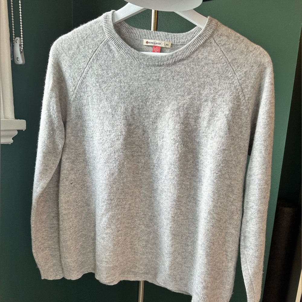 Marine Layer cropped cashmere sweater.  Gray, XS